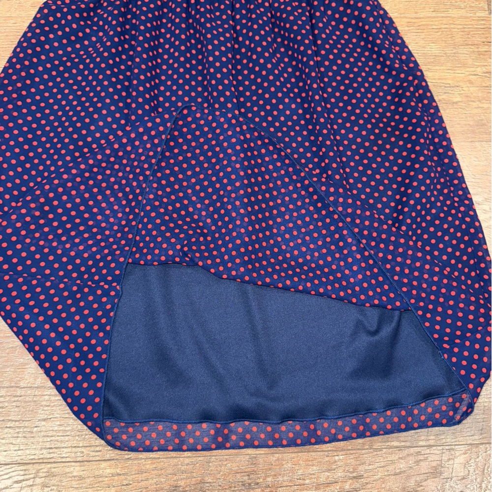 Enfocus Studio Navy With Red Polka Dot Dress - Picture 9 of 13